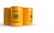 © dragancfm - Biohazard barrels isolated on white background 3D rendering