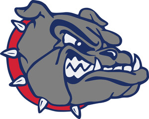 Wall Mural - Vector of an angry Bulldog on a white background