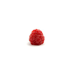 Wall Mural - Photo of fresh red raspberry isolated on white background