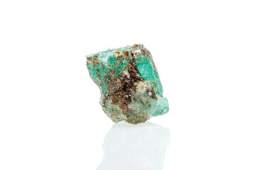 Wall Mural - macro mineral stone emerald on a white background