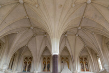Gothic Arched Vault And Columns In A Medieval Church	
