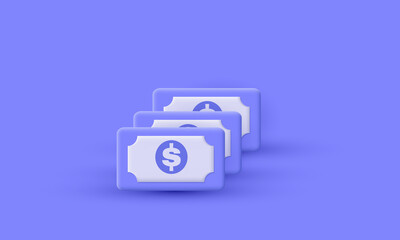 3d money icon desin couple cash on purple background