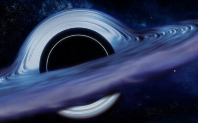 Wall Mural - black hole and stars and cloud fields in outer space.