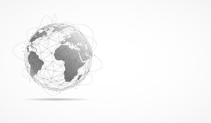 Wall Mural - global network connection. world map point and line composition concept of global business. vector i