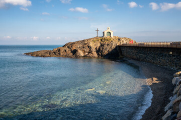 Wall Mural - Collioure Saint Vincent chapel on the coast of the south of France