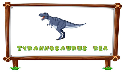 Sticker - Frame template with dinosaurs and text tyrannosaurus rex design inside