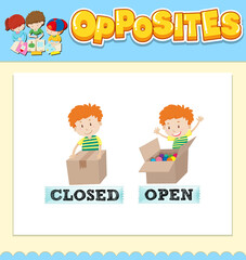 Wall Mural - opposite words for closed and open