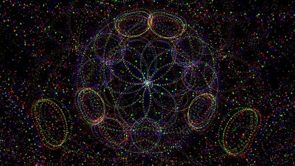 Wall Mural - chaotic spiral pattern of stars appear and move towards viewer, then fade to black