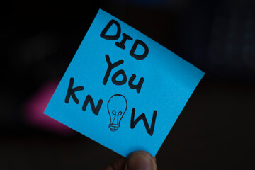 Did You Know with Bulb Icon, Speach bubble with did you know?