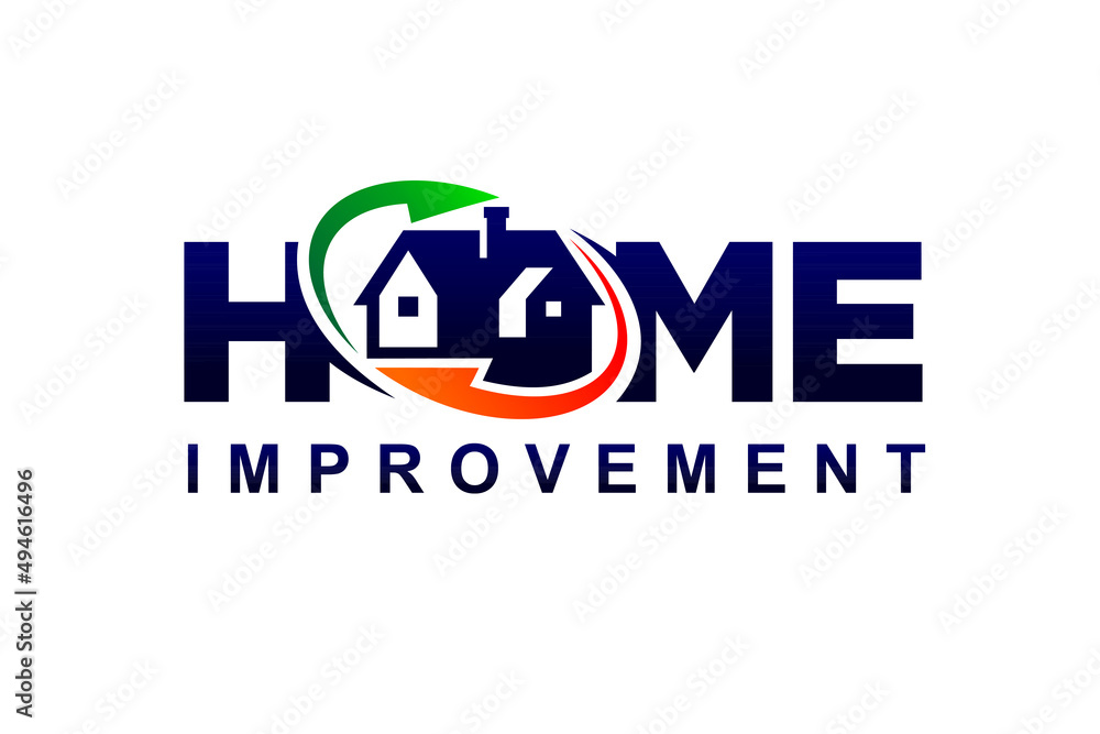 Home improvement logo with arrow concept Stock Vector | Adobe Stock