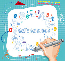 Wall Mural - Hand writing math formula on paper note