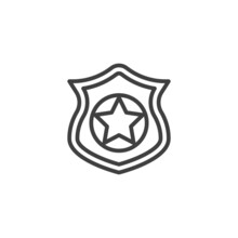 Police Badge Line Icon