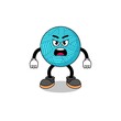 yarn ball cartoon illustration with angry expression