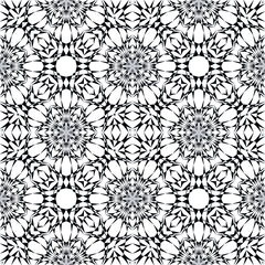 Geometric seamless pattern, ornament, abstract black and white background, fashion print, vector decorative texture.