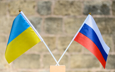 Canvas Print - Politique drapeau embleme patriote pays Russie Ukraine