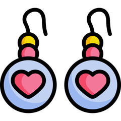 Wall Mural - earrings line icon