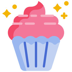 Wall Mural - cupcake flat icon