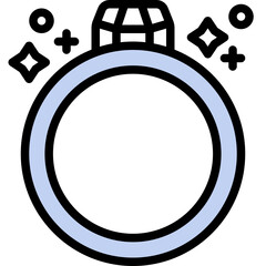 Sticker - wedding ring one color icon