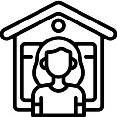 Wall Mural - house line icon