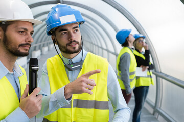 two engineers at construction site