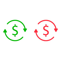 Sticker - Money back dollar green and red icon