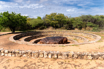 the world's largest meteorite, hoba meteorite, near grootfontein, namibia