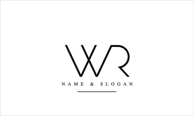 RW, WR, R, W abstract letters logo monogram