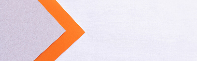 Poster - orange and violet paper arrows on light background, banner.