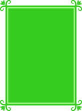 Border Frame. Vector Green Frame Isolated On White Background