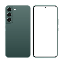 Mobile phone with front and back design.