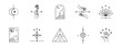 © freeject.net - set of witch and magic collection. boho symbols in tarot card design style. mystical and fantasy in monoline vector illustration