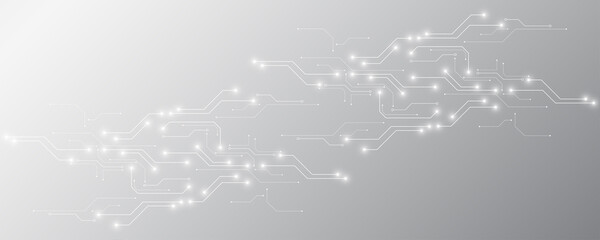 Grey white Abstract technology background,Hi tech digital connect, communication, high technology concept, science, technology background