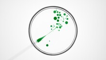 Top View Macro Shot Of Lab Dropper Injects Green Oil Into Clear Fluid Creating Different Sized Bubbles In Petri Dish On White Background | Abstract Face Care Cosmetics Ingredients Mixing Concept