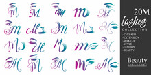 Eyelashes Logo With Letter M Concept