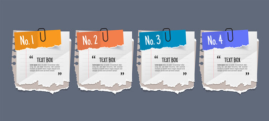 Poster - Text box design with note papers mockups.	
