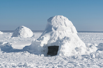 Wall Mural - Real snow igloo house in the winter.	
