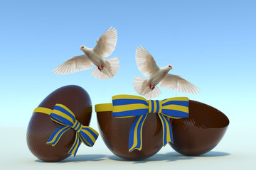 Buona Pasqua Ukraine con colombe della pace