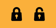 Open And Closed Lock Icon Illustration