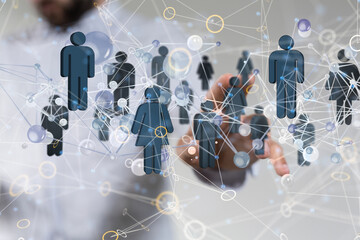 conference digital network and data concept 3d