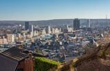 Fototapeta Paryż - View of Liege from the top of the famous Montagne De Bueren stairway