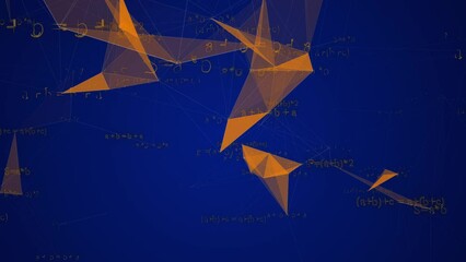 Wall Mural - mathematical formulas move in space, science and mathematical research and development concepts. vid