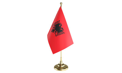 Canvas Print - Albania table flag on white background, 3d rendering, isolated