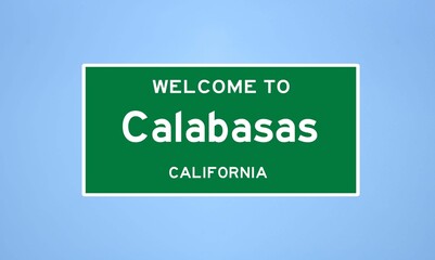Wall Mural - Calabasas, California city limit sign. Town sign from the USA.