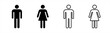 Womens and mens toilet icon sign. Male and female restroom, vector illustration