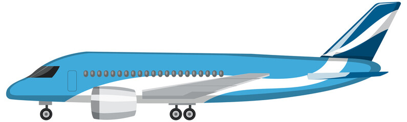 Poster - Airplane in cartoon style on white background