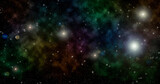 Fototapeta Kosmos - Beautiful colorful nebula in deep space