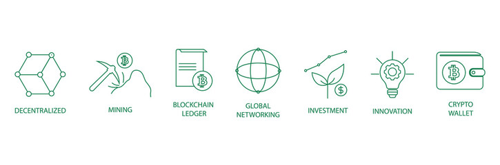 Canvas Print - decentralized, mining, blockchain ledger, global network, investment, innovation, crypto wallet, blo