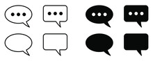 Chat Icons Vector Isolated Element. Set Of Talk Bubble Speech Signs. Blank Bubbles Vector Icons. Message Vector Icons.