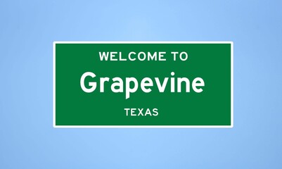Wall Mural - Grapevine, Texas city limit sign. Town sign from the USA.