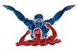 © sila5775 - Group of People Swimming Action Swimmer Pose Mix Cartoon Sport Graphic Vector